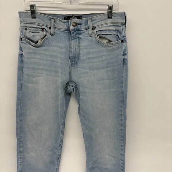 Hollister Epic Flex  Straight Jeans Light Wash Stretch Denim Men 31x32 - Picture 2 of 9